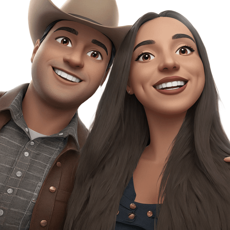 western duo with smiles emoji