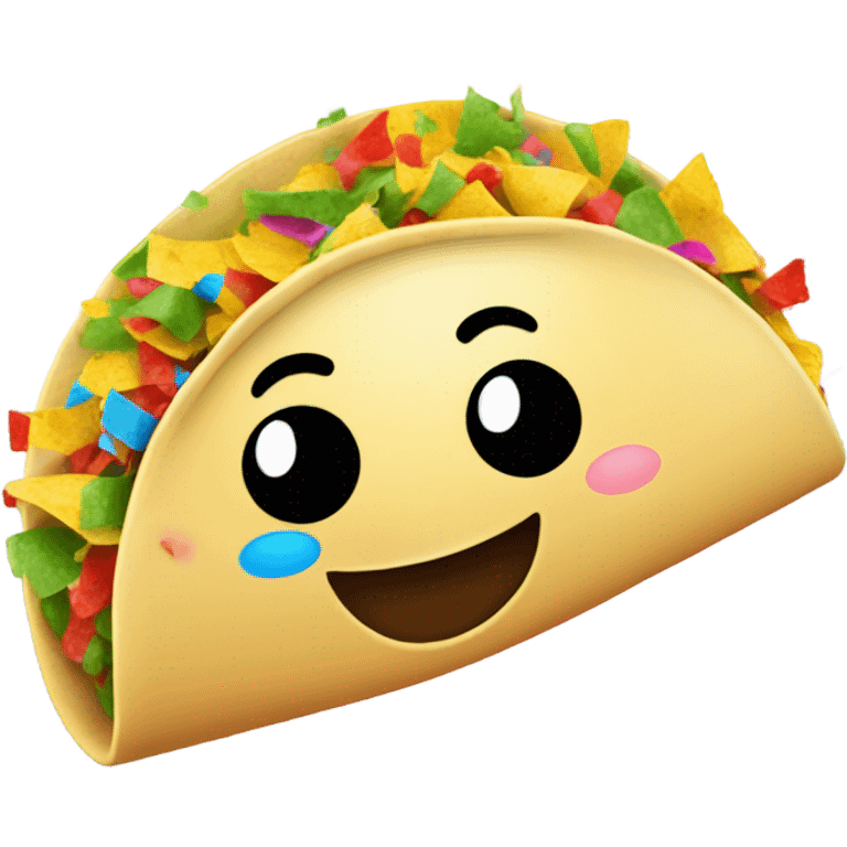 A taco filled with confetti and sunshine and a big smile ￼ emoji