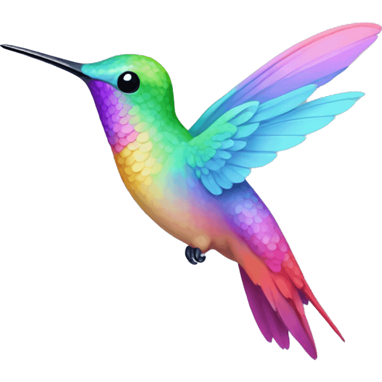 Pastel rainbow hummingbird  emoji