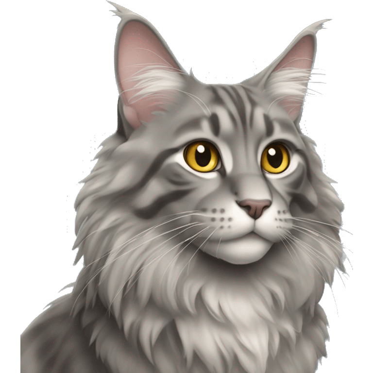 Gray Maine coon cat emoji