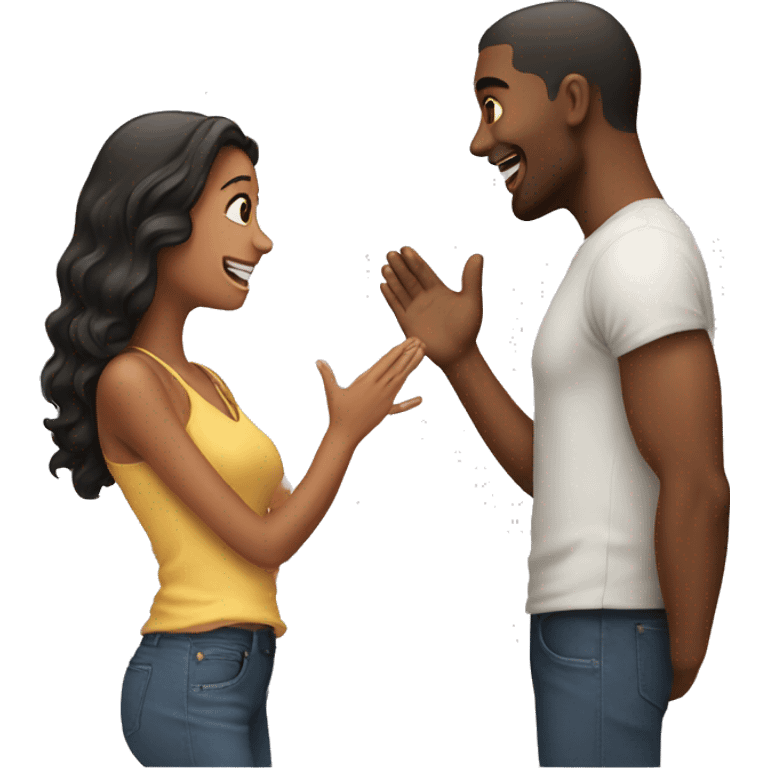 Man proposing girl emoji