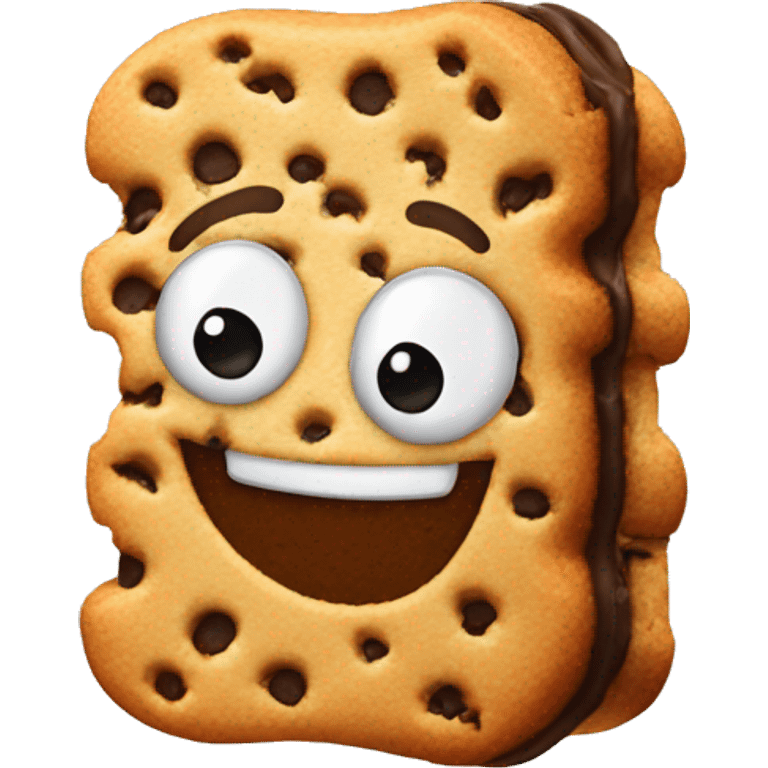 Cookie ice cream sandwich waving  emoji