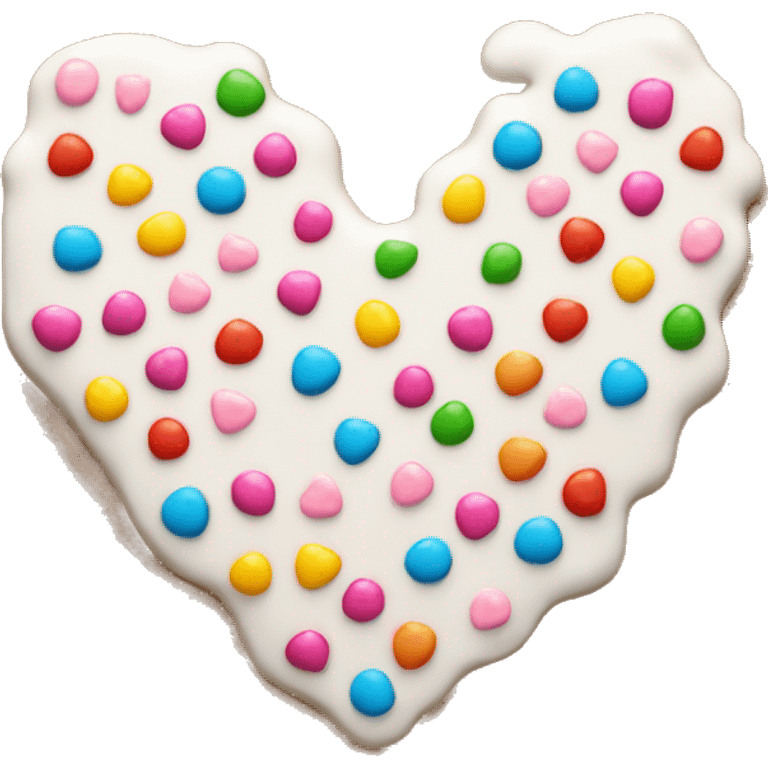 Heart shaped gingerbread cookie with icing and sprinkles emoji