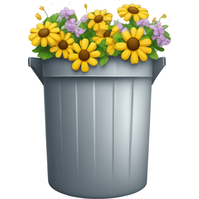 bin microsoft icon with flowers emoji