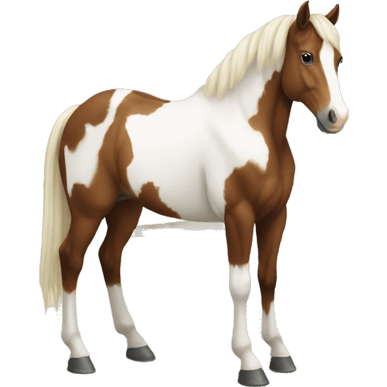 Brown and white paint horse emoji