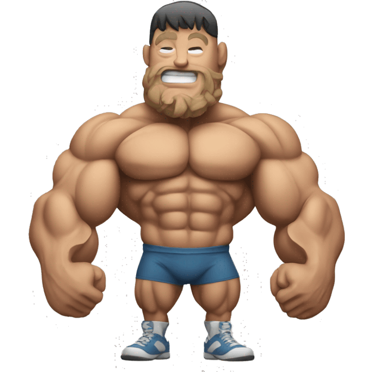 a muscle man with protein emoji