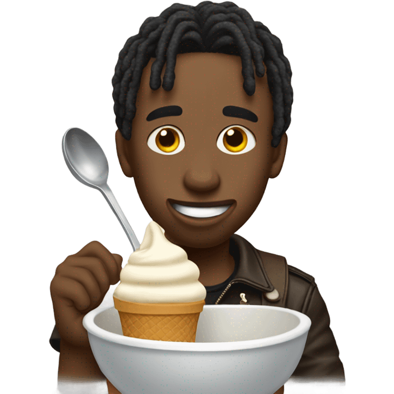 Travis Scott eating ice cream emoji