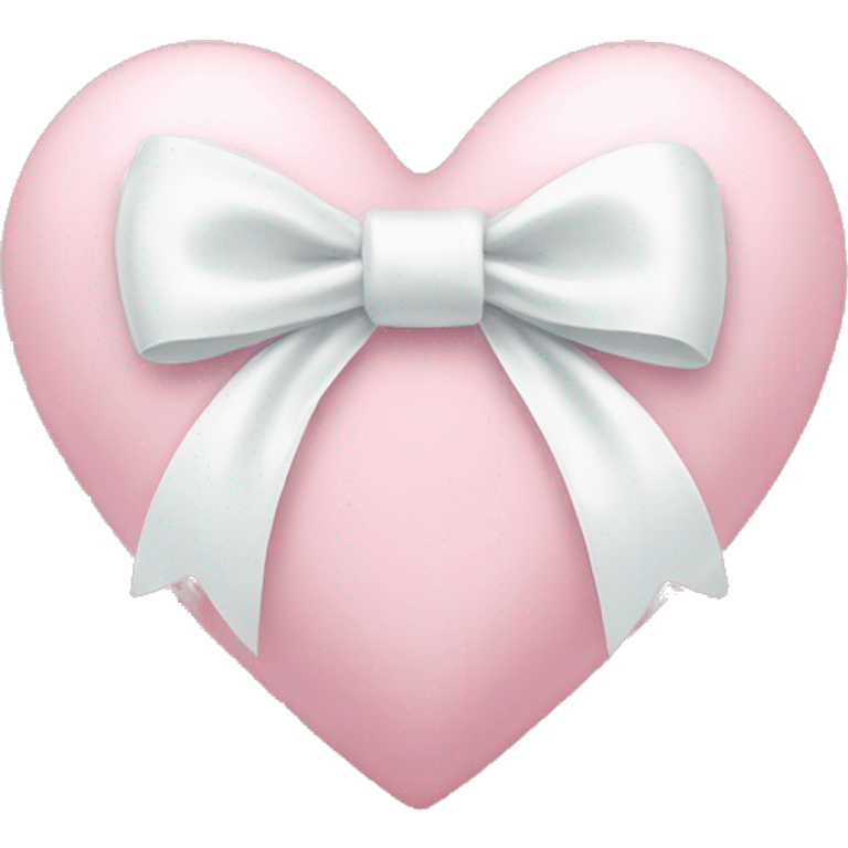 Pastel pink heart with white bow emoji