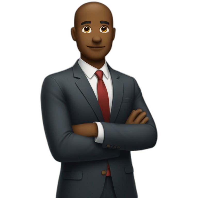 a man in a suit with his arms crossed emoji