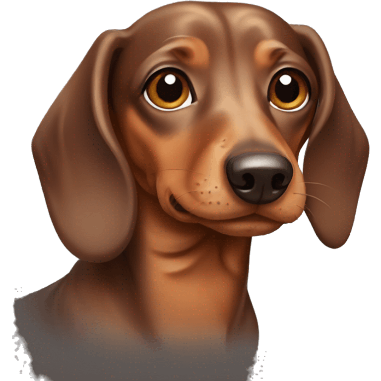 Dachshund with blue and brown eyes emoji