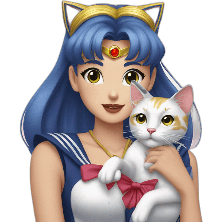 Sailor moon with cat emoji