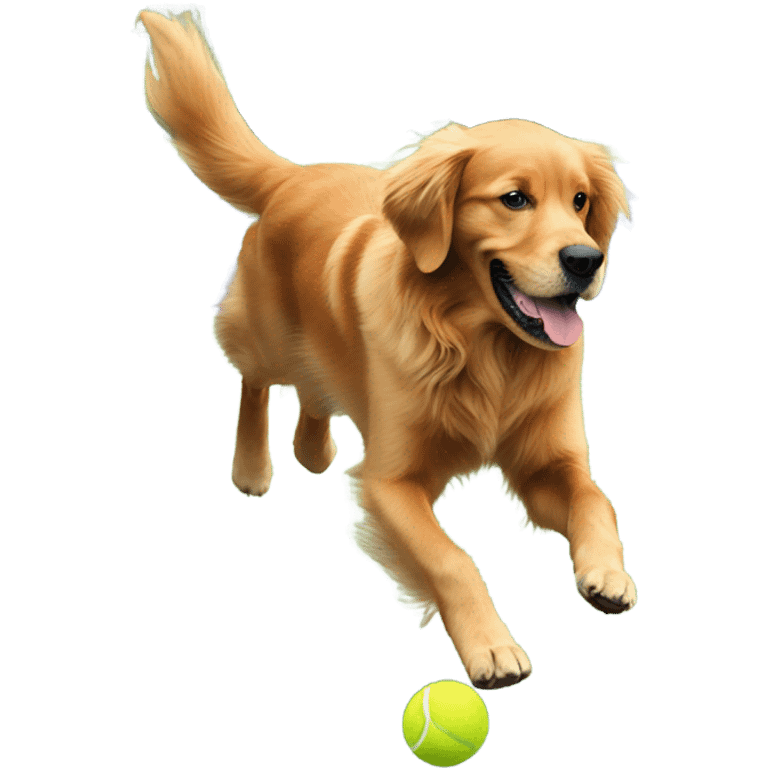 Red Golden Retriever playing ball emoji