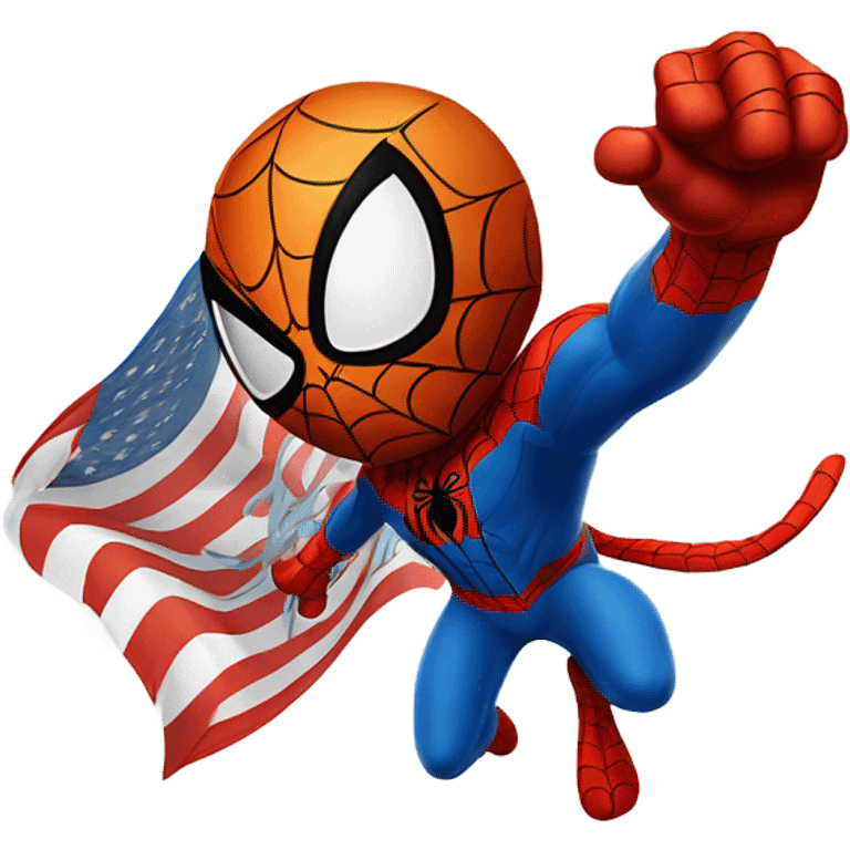 Make me a flag that represents Spider-Man and tigger on it emoji