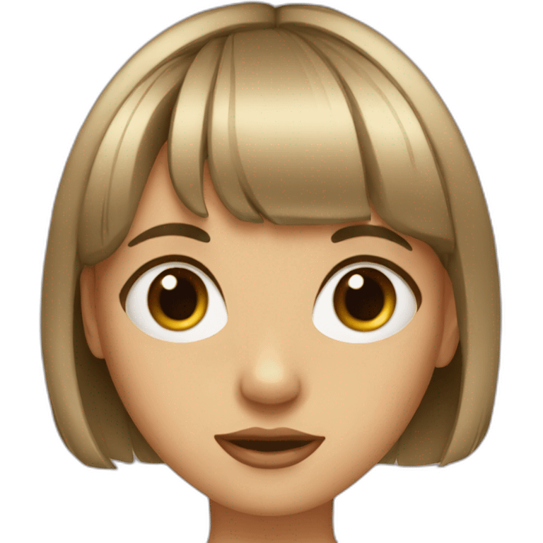 girl with bangs and big eyes emoji