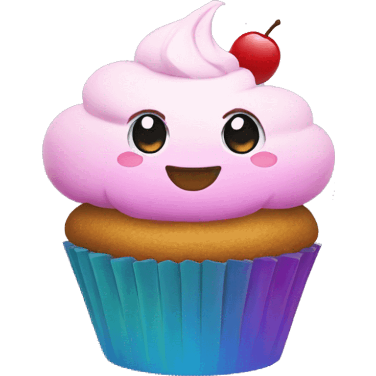 an rgb cupcake gaming emoji