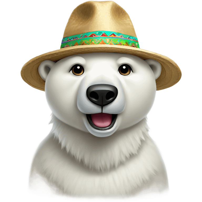 Polar bear wearing a sombrero  emoji