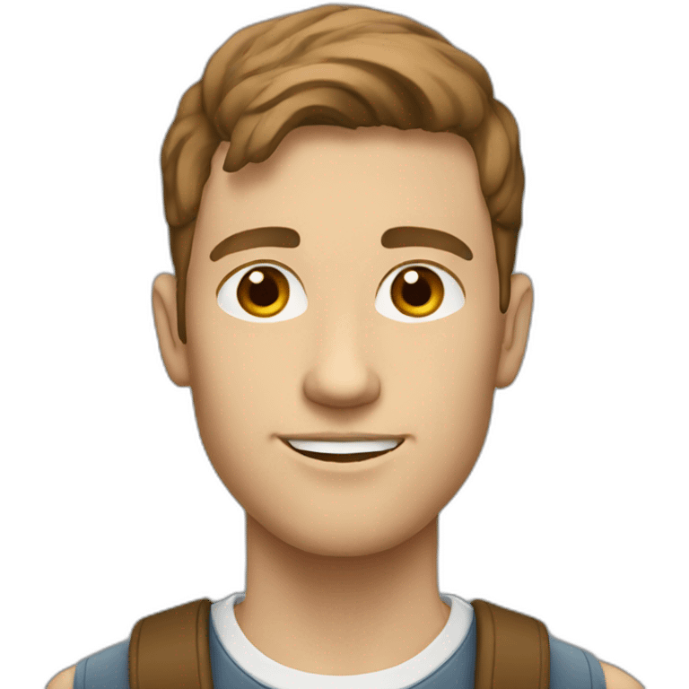 White man with brown hair as a student  emoji