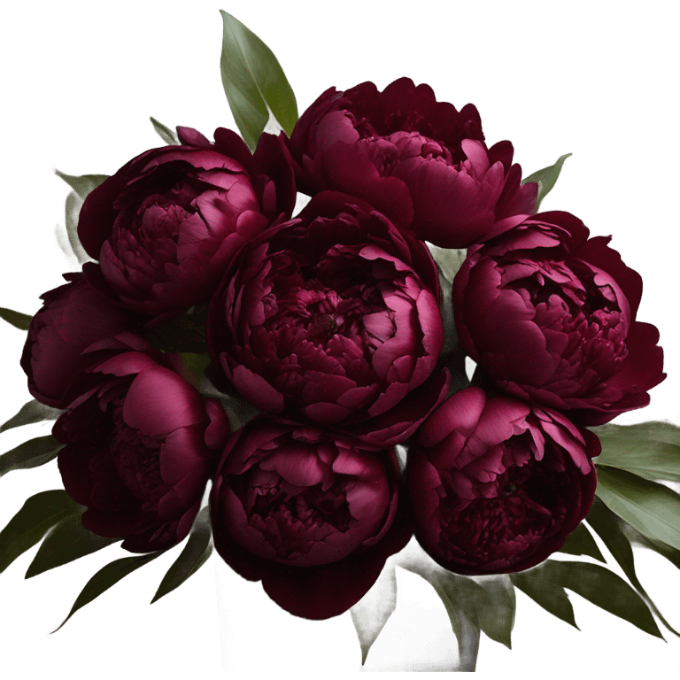 A vintage arrangement of dark red peonies with a deep burgundy bow
 emoji