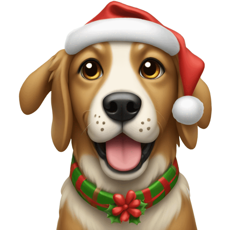 Christmas dog emoji