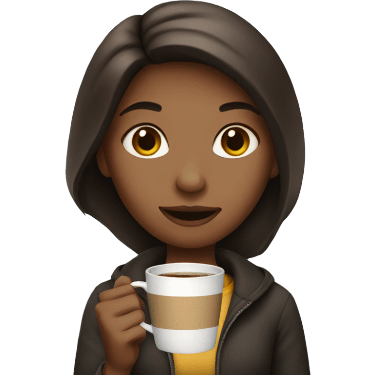 Girl with coffee  emoji