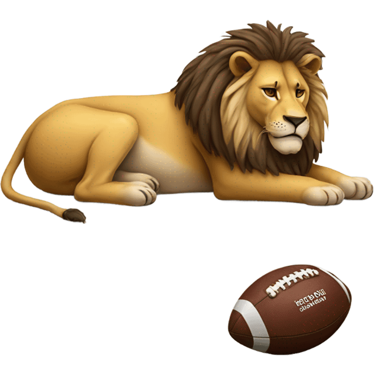 Sad Lion with deflated football emoji