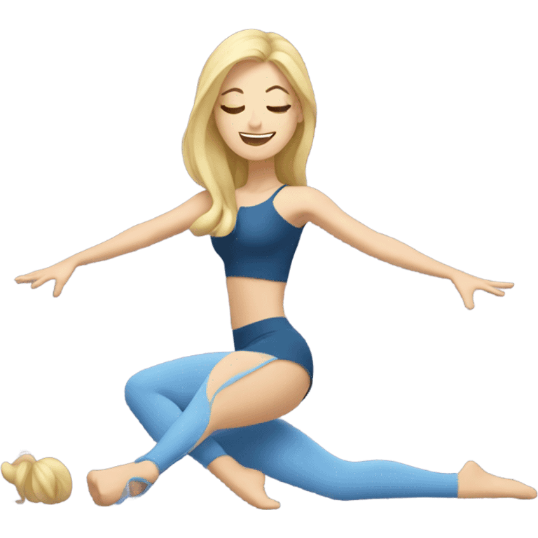 Blonde woman doing splits  emoji