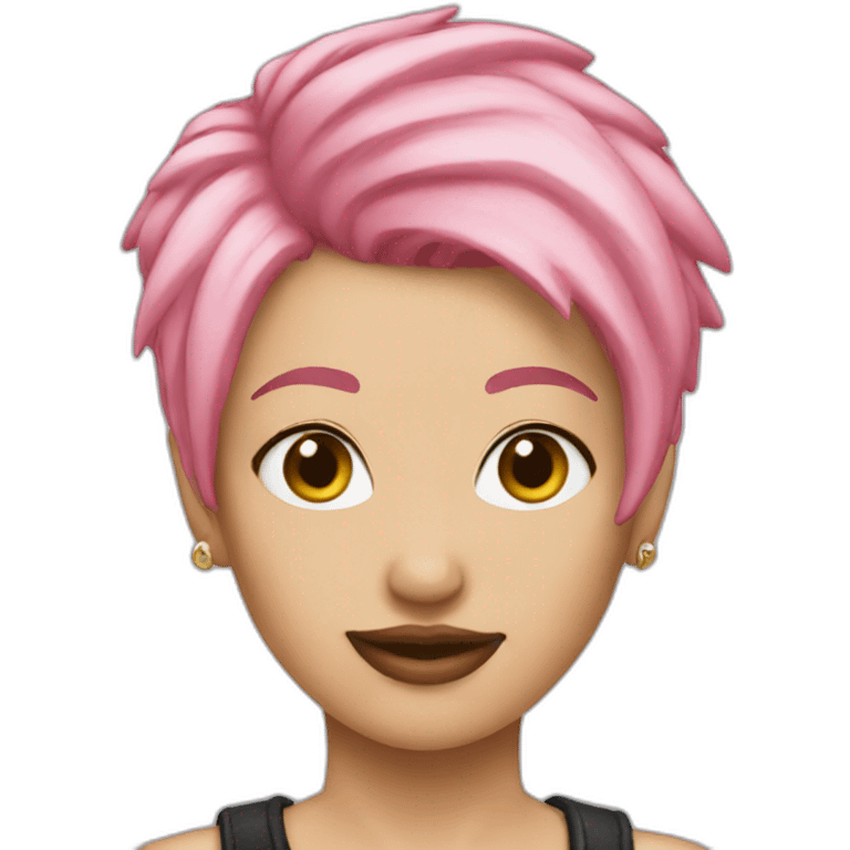 woman pink short hair style punk emoji