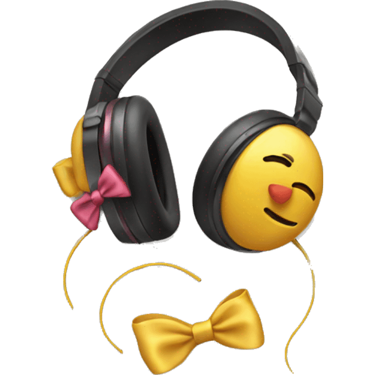 Headphones with bows emoji