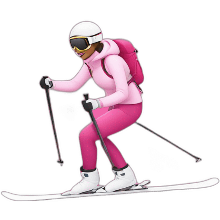 skiing in pink tones emoji