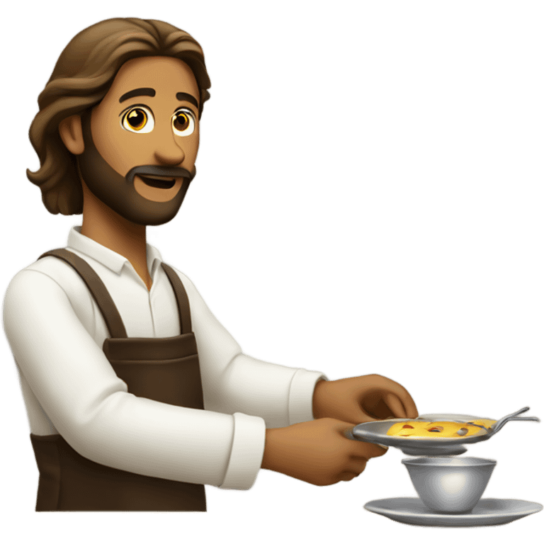 Jesus working as waiter  emoji