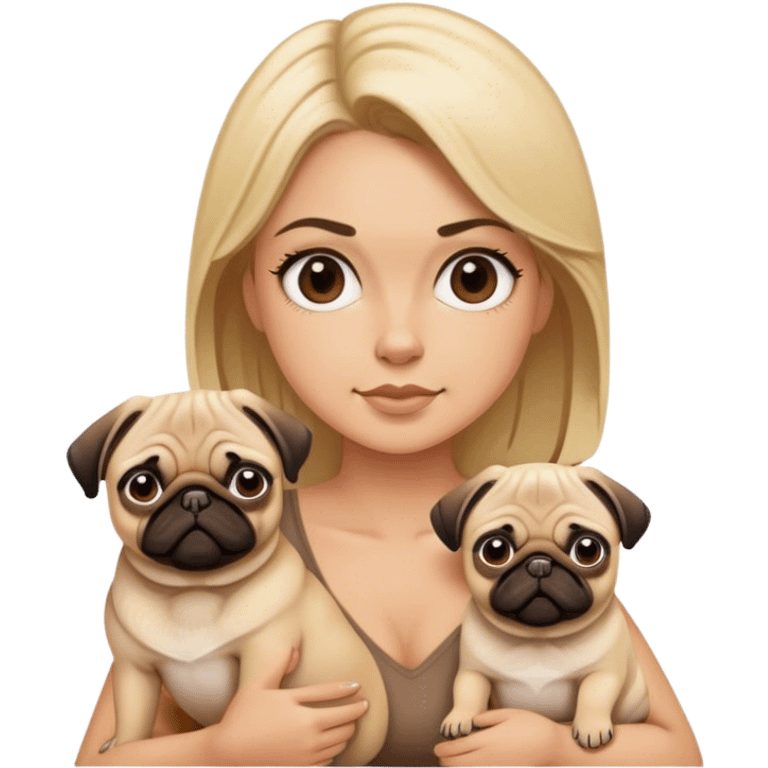 Pug with a blond Woman  emoji