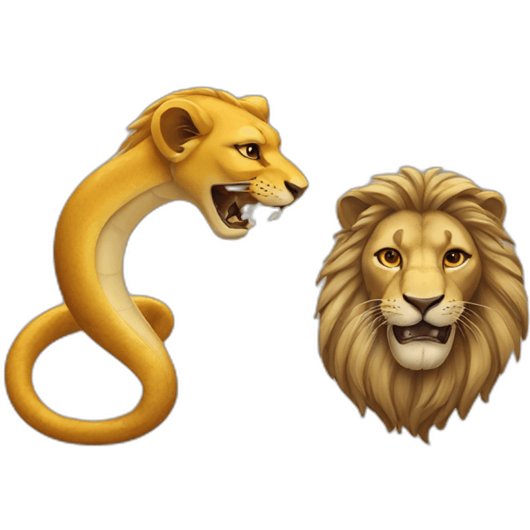 a lion and a snake emoji