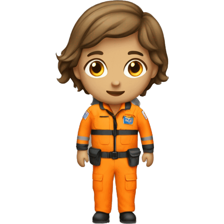 search an rescue personnel orange uniform emoji