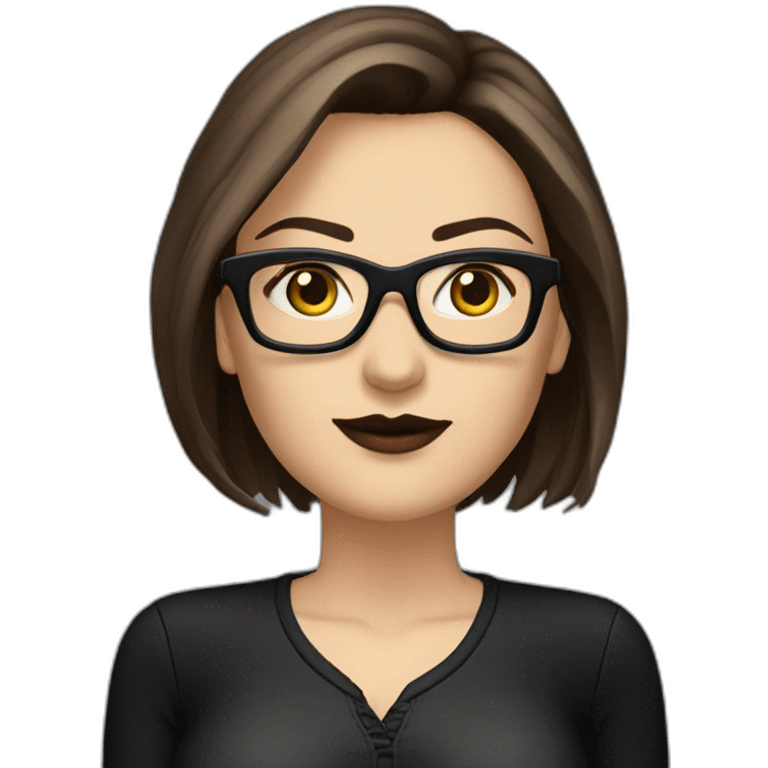 Sexy-Caucasian-Mum-woman-goth-brown-hair-standing-wearing-glasses-plus-size emoji