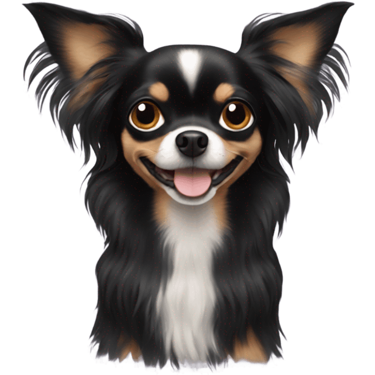 Long haired black chihuahua emoji