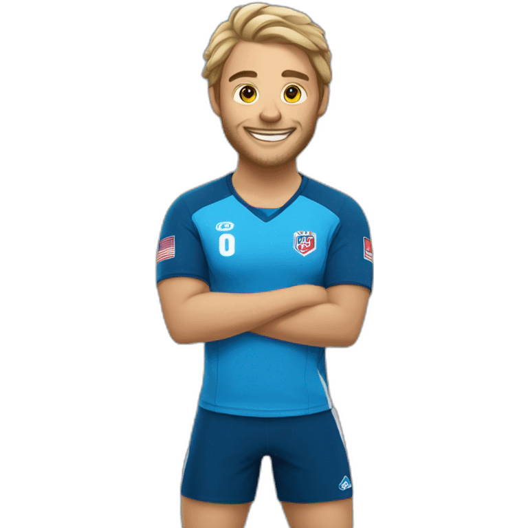 handball player with smile emoji