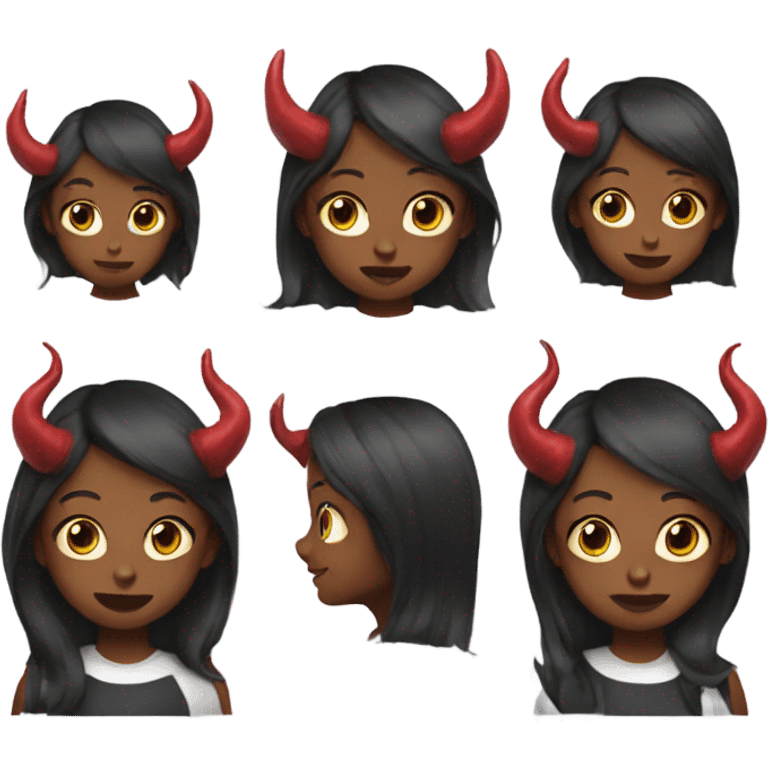 girl with devils horn and tale  emoji