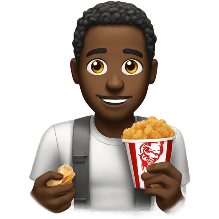 Black man eating kfc emoji