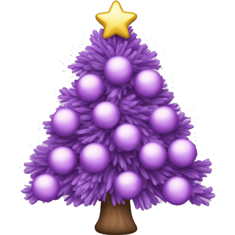 Lavender Christmas tree pink ornaments  emoji