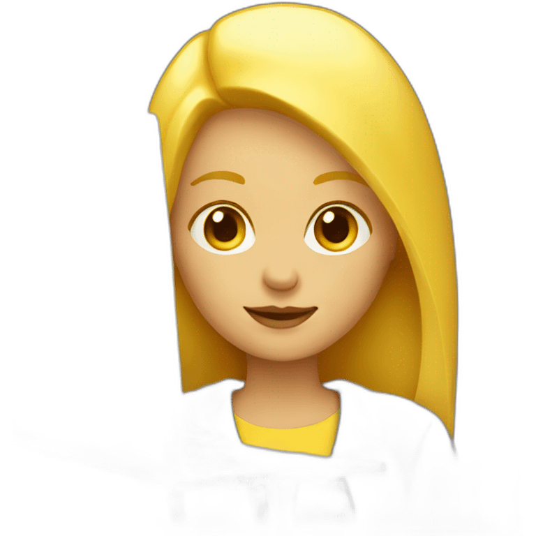 Yellow hair woman with a laptop emoji