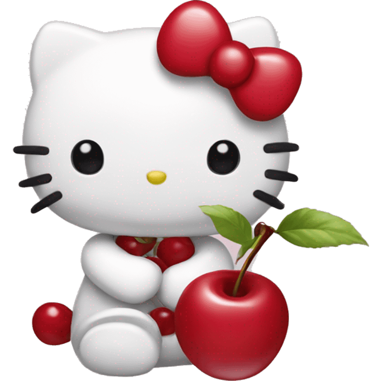 hello kitty with cherry emoji