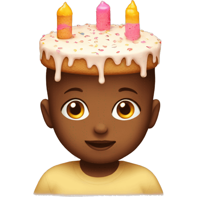 Baby with cake on head emoji