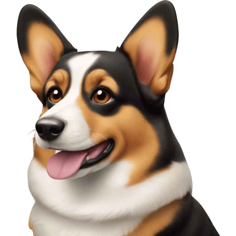 Black and tan corgi dog emoji