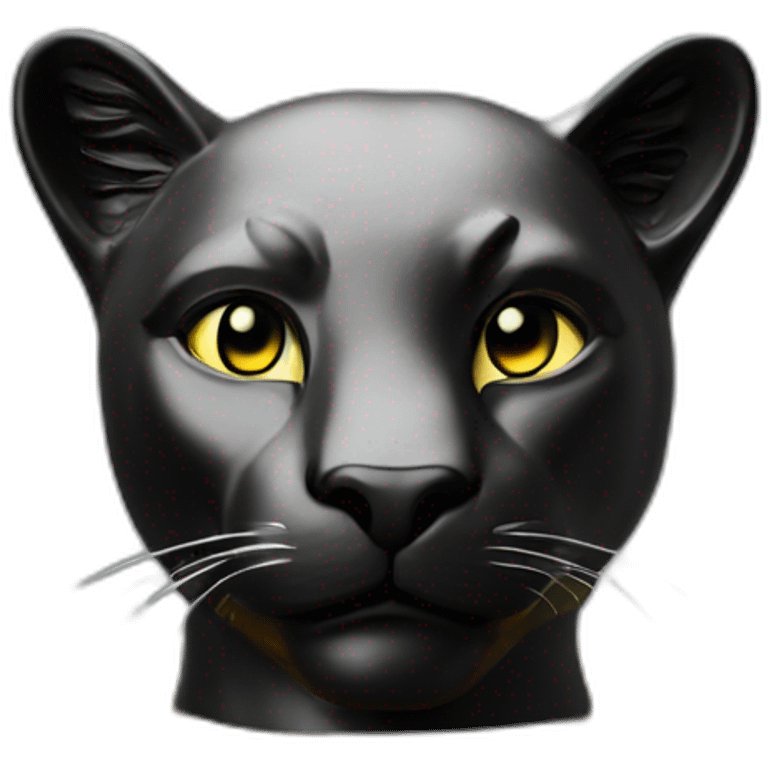 modern statue of a black puma on a golden glittering pedestal, remote view, 4K resolution emoji