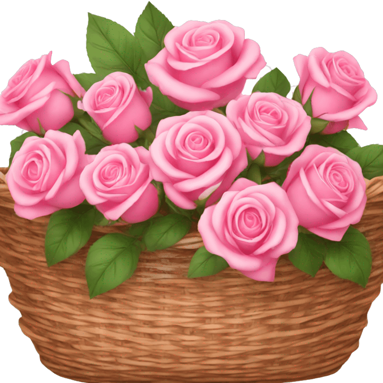 pink roses in a basket emoji