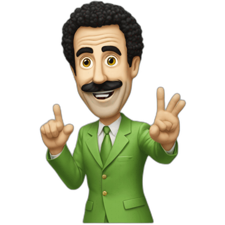 Borat green borat tanga waving emoji