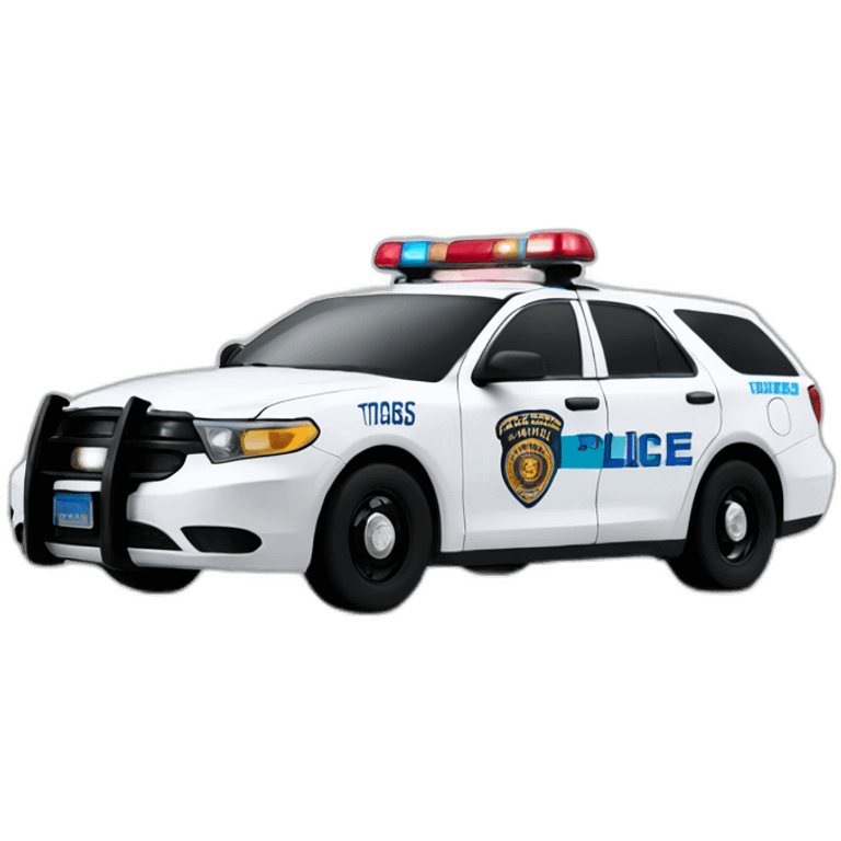 Police car with Yorktown Tigers on the side lettering emoji