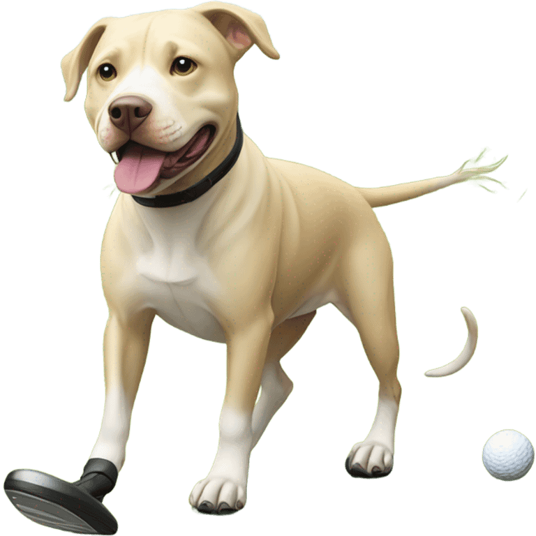 All blonde pitbull lab mix golfing emoji