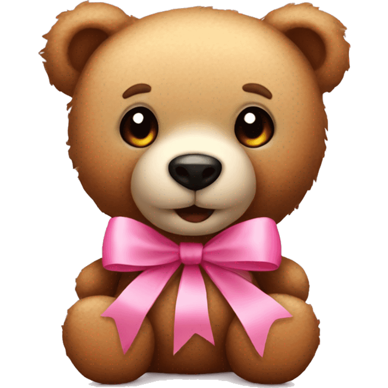 Teddy bear with pink bow emoji