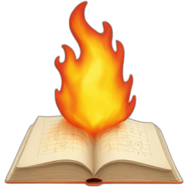 math book on fire emoji